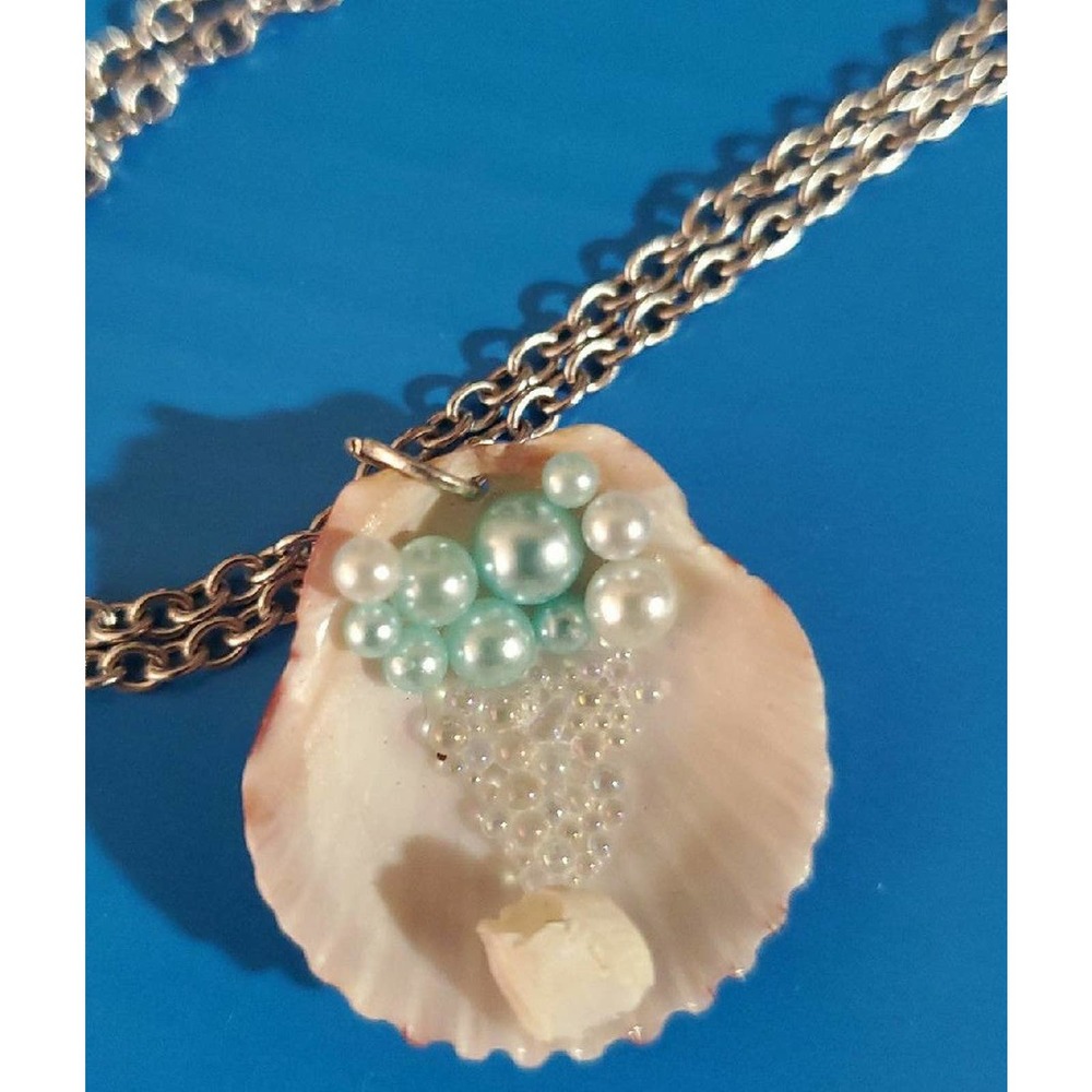 Ooak mermaid bubble pearl necklace boho